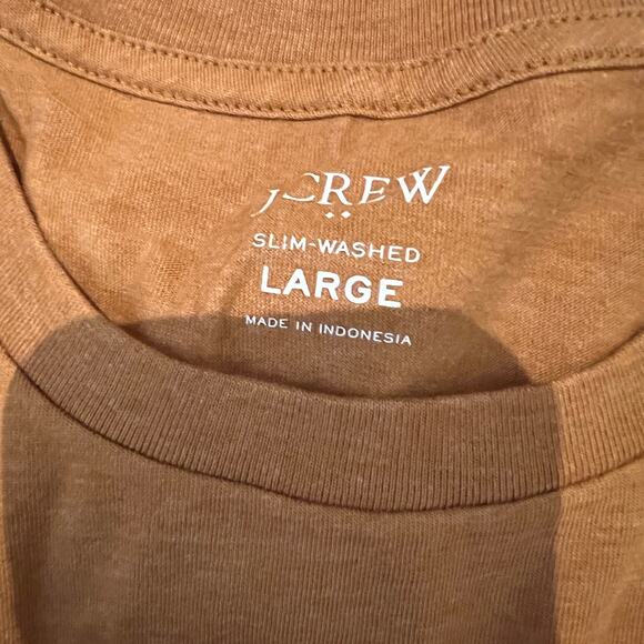 NWT J. Crew Men's Deep Copper Heathered Slim Washed Jersey Pocket Tee - Picture 5 of 10
